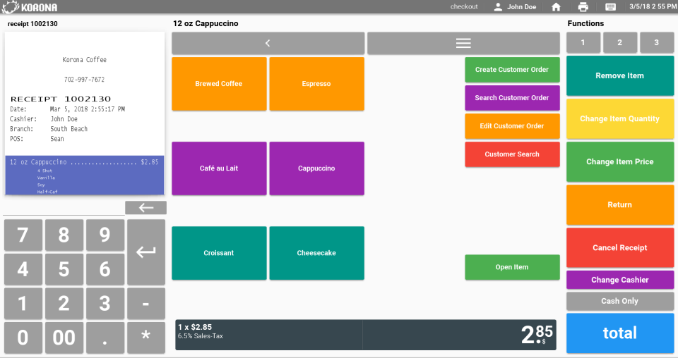 screenshot of KORONA POS